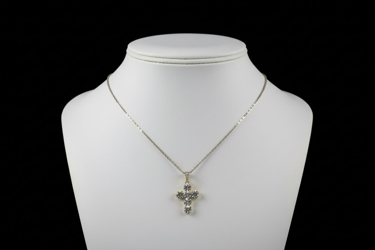 Collana croce crystal