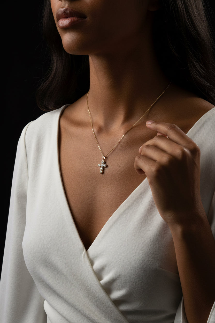 Collana croce crystal