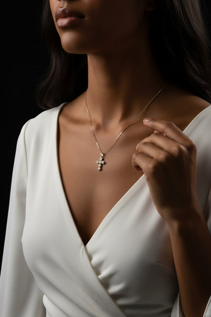 Collana croce crystal