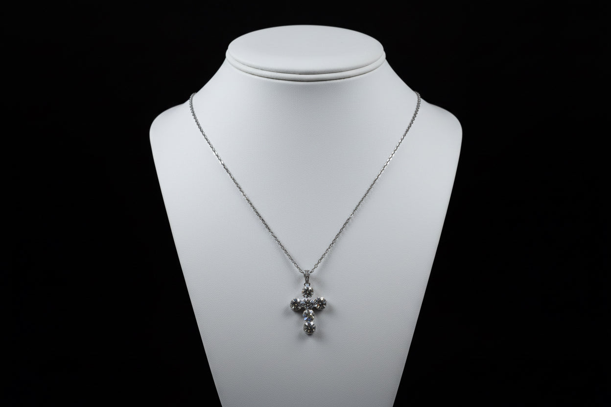 Collana croce crystal