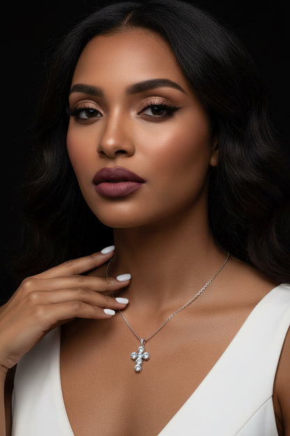 Collana croce crystal